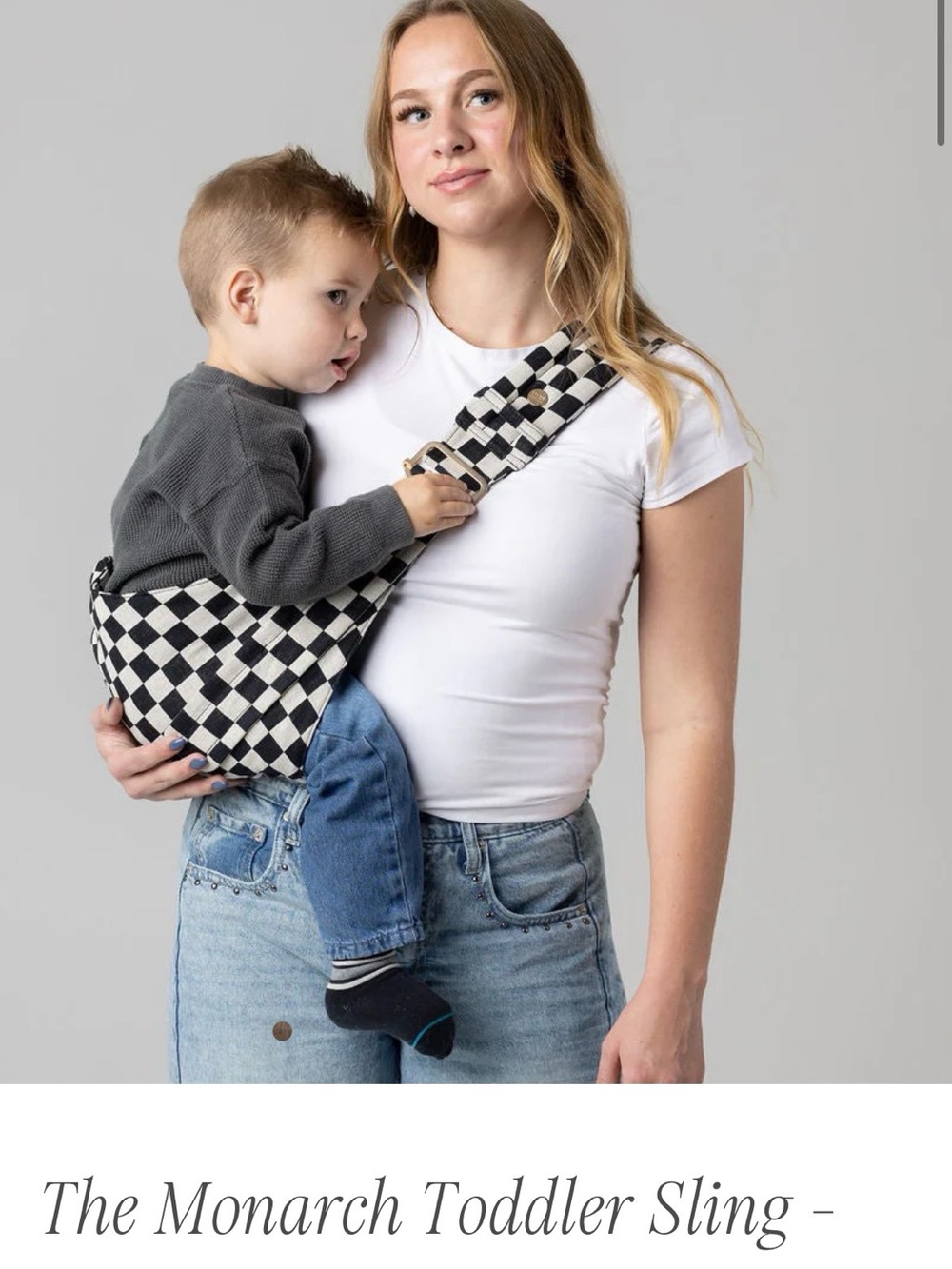 MABE Monarch Toddler Sling - Black & Cream Check